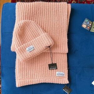 Muttonhead Soft Peach Knit Scarf and Beanie Set